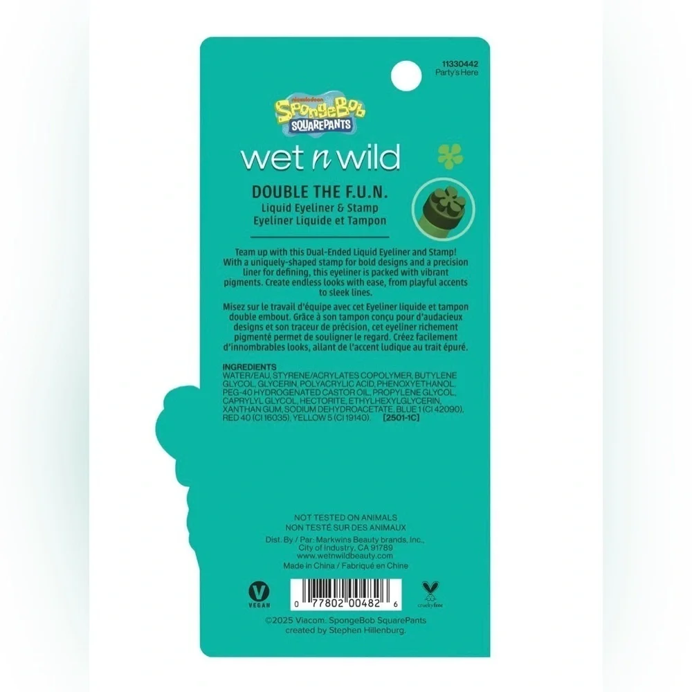 Wet N Wild SpongeBob Double The F.U.N. Liquid Eyeliner and Stamp - Party'S Here